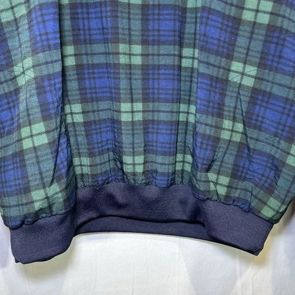 Vintage Golf Windbreaker Jacket Mens Large Blue Blackwatch Plaid 90s Winner Mate - Picture 2 of 7